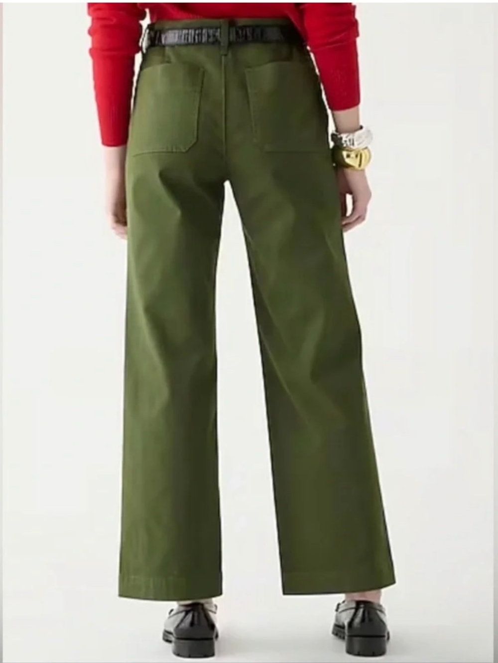 J. Crew Sailor Slim Wide Leg Chino Pant Green Size - Picture 4 of 12